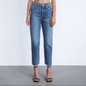High waisted straight tapered Zara jeans